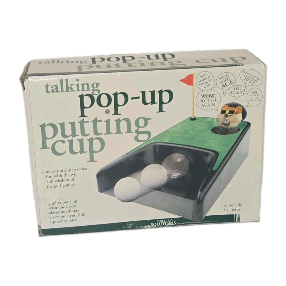 Perfect Solutions Talking Electronic Pop-Up Golf Putting Cup Indoor Game USED